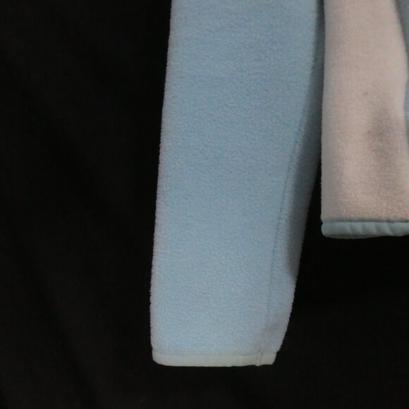 GAP | small | Light Blue Zip-Up Fleece Hoodie | White Side Panels | Zip Pockets - Picture 7 of 15